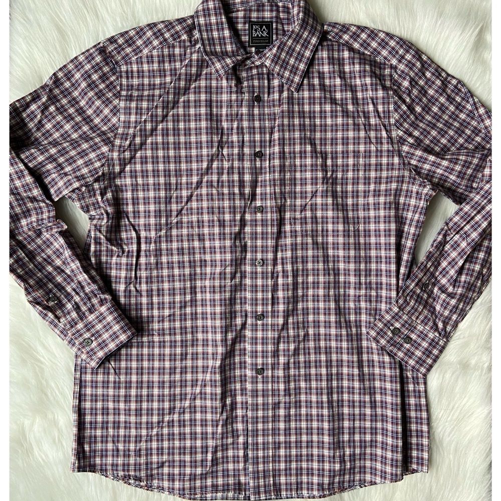Jos. A Bank Traveler Plaid Button Down Shirt